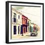 ¡Viva Mexico! Square Collection - Colorful Facades and Black VW Beetle Car IV-Philippe Hugonnard-Framed Photographic Print