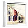 ¡Viva Mexico! Square Collection - Colorful Facades and Black VW Beetle Car IV-Philippe Hugonnard-Framed Photographic Print