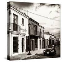 ¡Viva Mexico! Square Collection - Colorful Facades and Black VW Beetle Car V-Philippe Hugonnard-Stretched Canvas