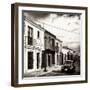 ¡Viva Mexico! Square Collection - Colorful Facades and Black VW Beetle Car V-Philippe Hugonnard-Framed Photographic Print