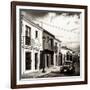 ¡Viva Mexico! Square Collection - Colorful Facades and Black VW Beetle Car V-Philippe Hugonnard-Framed Photographic Print