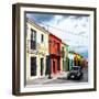 ¡Viva Mexico! Square Collection - Colorful Facades and Black VW Beetle Car-Philippe Hugonnard-Framed Photographic Print