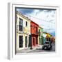 ¡Viva Mexico! Square Collection - Colorful Facades and Black VW Beetle Car-Philippe Hugonnard-Framed Photographic Print