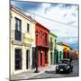 ¡Viva Mexico! Square Collection - Colorful Facades and Black VW Beetle Car-Philippe Hugonnard-Mounted Photographic Print