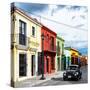 ¡Viva Mexico! Square Collection - Colorful Facades and Black VW Beetle Car-Philippe Hugonnard-Stretched Canvas