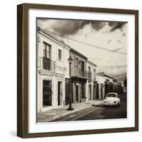 ¡Viva Mexico! Square Collection - Colorful Facades and White VW Beetle Car II-Philippe Hugonnard-Framed Photographic Print