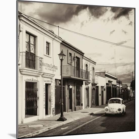 ¡Viva Mexico! Square Collection - Colorful Facades and White VW Beetle Car II-Philippe Hugonnard-Mounted Photographic Print