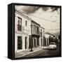 ¡Viva Mexico! Square Collection - Colorful Facades and White VW Beetle Car II-Philippe Hugonnard-Framed Stretched Canvas