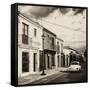 ¡Viva Mexico! Square Collection - Colorful Facades and White VW Beetle Car II-Philippe Hugonnard-Framed Stretched Canvas