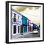 ¡Viva Mexico! Square Collection - Colorful Facades and White VW Beetle Car IV-Philippe Hugonnard-Framed Photographic Print