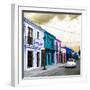 ¡Viva Mexico! Square Collection - Colorful Facades and White VW Beetle Car IV-Philippe Hugonnard-Framed Photographic Print