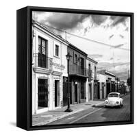 ?Viva Mexico! Square Collection - Colorful Facades and White VW Beetle Car V-Philippe Hugonnard-Framed Stretched Canvas