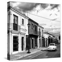 ?Viva Mexico! Square Collection - Colorful Facades and White VW Beetle Car V-Philippe Hugonnard-Stretched Canvas