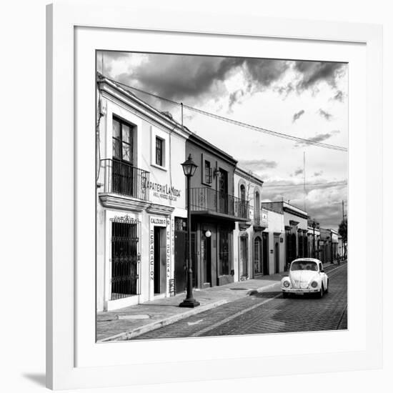 ?Viva Mexico! Square Collection - Colorful Facades and White VW Beetle Car V-Philippe Hugonnard-Framed Photographic Print