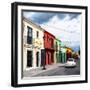 ¡Viva Mexico! Square Collection - Colorful Facades and White VW Beetle Car-Philippe Hugonnard-Framed Photographic Print