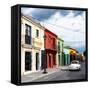 ¡Viva Mexico! Square Collection - Colorful Facades and White VW Beetle Car-Philippe Hugonnard-Framed Stretched Canvas