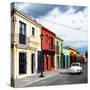 ¡Viva Mexico! Square Collection - Colorful Facades and White VW Beetle Car-Philippe Hugonnard-Stretched Canvas