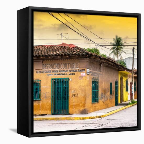¡Viva Mexico! Square Collection - Colorful Mexican Street at Sunset-Philippe Hugonnard-Framed Stretched Canvas