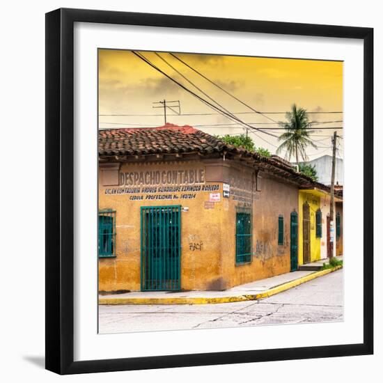 ¡Viva Mexico! Square Collection - Colorful Mexican Street at Sunset-Philippe Hugonnard-Framed Photographic Print