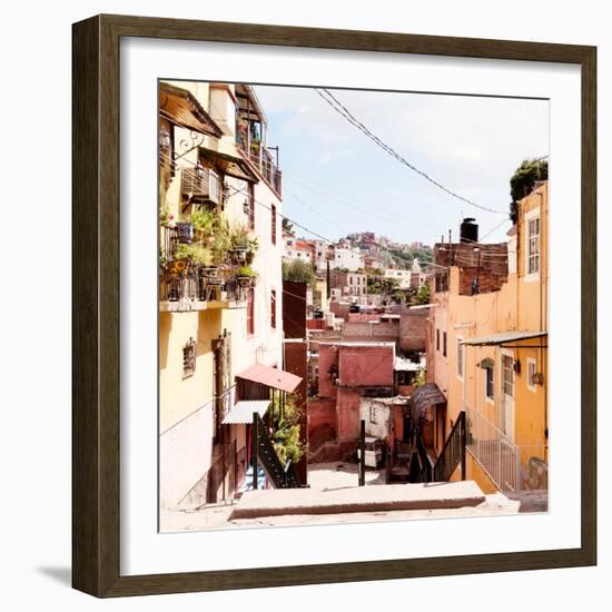 ¡Viva Mexico! Square Collection - Colorful Street in Guanajuato II-Philippe Hugonnard-Framed Photographic Print