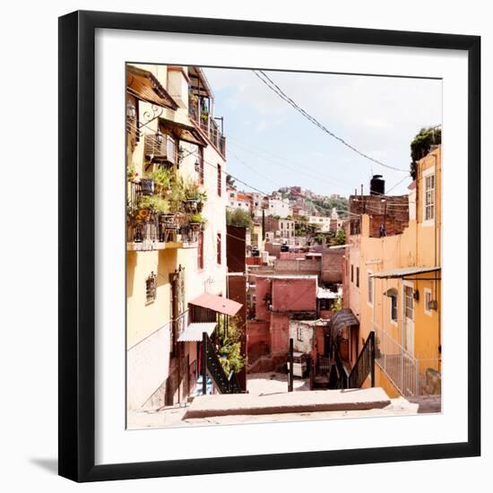 ¡Viva Mexico! Square Collection - Colorful Street in Guanajuato II-Philippe Hugonnard-Framed Photographic Print