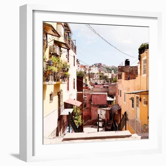 ¡Viva Mexico! Square Collection - Colorful Street in Guanajuato II-Philippe Hugonnard-Framed Photographic Print