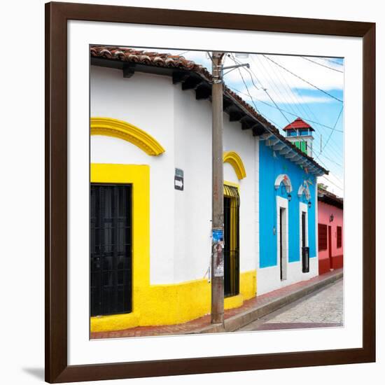 ¡Viva Mexico! Square Collection - Colorful Street in San Cristobal de Las Casas-Philippe Hugonnard-Framed Photographic Print