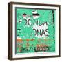 ¡Viva Mexico! Square Collection - Coral Green Grunge Wall-Philippe Hugonnard-Framed Photographic Print