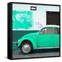 ¡Viva Mexico! Square Collection - Coral Green VW Beetle Car and American Graffiti-Philippe Hugonnard-Framed Stretched Canvas