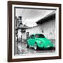 ¡Viva Mexico! Square Collection - Coral Green VW Beetle Car in San Cristobal de Las Casas-Philippe Hugonnard-Framed Photographic Print
