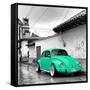 ¡Viva Mexico! Square Collection - Coral Green VW Beetle Car in San Cristobal de Las Casas-Philippe Hugonnard-Framed Stretched Canvas