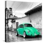 ¡Viva Mexico! Square Collection - Coral Green VW Beetle Car in San Cristobal de Las Casas-Philippe Hugonnard-Stretched Canvas