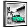 ¡Viva Mexico! Square Collection - Coral Green VW Beetle Car in San Cristobal de Las Casas-Philippe Hugonnard-Framed Photographic Print