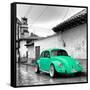 ¡Viva Mexico! Square Collection - Coral Green VW Beetle Car in San Cristobal de Las Casas-Philippe Hugonnard-Framed Stretched Canvas