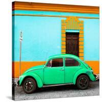 ¡Viva Mexico! Square Collection - Coral Green VW Beetle - San Cristobal-Philippe Hugonnard-Stretched Canvas