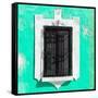 ¡Viva Mexico! Square Collection - Coral Green Wall & Black Window-Philippe Hugonnard-Framed Stretched Canvas