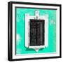 ¡Viva Mexico! Square Collection - Coral Green Wall & Black Window-Philippe Hugonnard-Framed Photographic Print