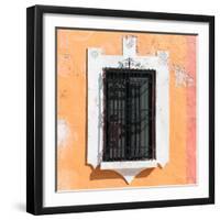 ¡Viva Mexico! Square Collection - Coral Wall & Black Window-Philippe Hugonnard-Framed Photographic Print