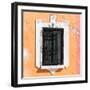 ¡Viva Mexico! Square Collection - Coral Wall & Black Window-Philippe Hugonnard-Framed Photographic Print