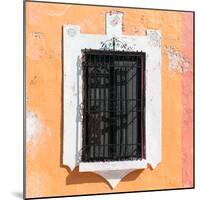 ¡Viva Mexico! Square Collection - Coral Wall & Black Window-Philippe Hugonnard-Mounted Photographic Print