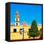 ¡Viva Mexico! Square Collection - Courtyard of a Church in Puebla II-Philippe Hugonnard-Framed Stretched Canvas