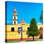 ¡Viva Mexico! Square Collection - Courtyard of a Church in Puebla-Philippe Hugonnard-Stretched Canvas
