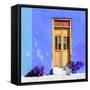 ¡Viva Mexico! Square Collection - Dark Beige Door & Blue Wall in Campeche-Philippe Hugonnard-Framed Stretched Canvas