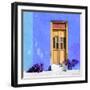 ¡Viva Mexico! Square Collection - Dark Beige Door & Blue Wall in Campeche-Philippe Hugonnard-Framed Photographic Print