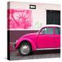 ¡Viva Mexico! Square Collection - Deep Pink VW Beetle Car and American Graffiti-Philippe Hugonnard-Stretched Canvas