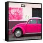 ¡Viva Mexico! Square Collection - Deep Pink VW Beetle Car and American Graffiti-Philippe Hugonnard-Framed Stretched Canvas