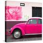 ¡Viva Mexico! Square Collection - Deep Pink VW Beetle Car and American Graffiti-Philippe Hugonnard-Stretched Canvas