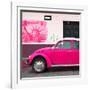 ¡Viva Mexico! Square Collection - Deep Pink VW Beetle Car and American Graffiti-Philippe Hugonnard-Framed Photographic Print