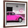 ¡Viva Mexico! Square Collection - Deep Pink VW Beetle Car & Peace Symbol-Philippe Hugonnard-Framed Photographic Print