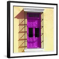 ¡Viva Mexico! Square Collection - Deep Pink Window in Campeche-Philippe Hugonnard-Framed Photographic Print